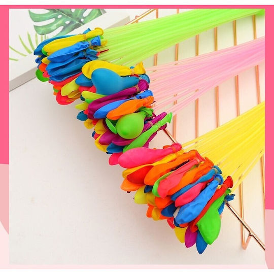 Set 111 Latex Balloons Flippy Aqua Party Quick Fill System 10 Cm Diameter Multicolor