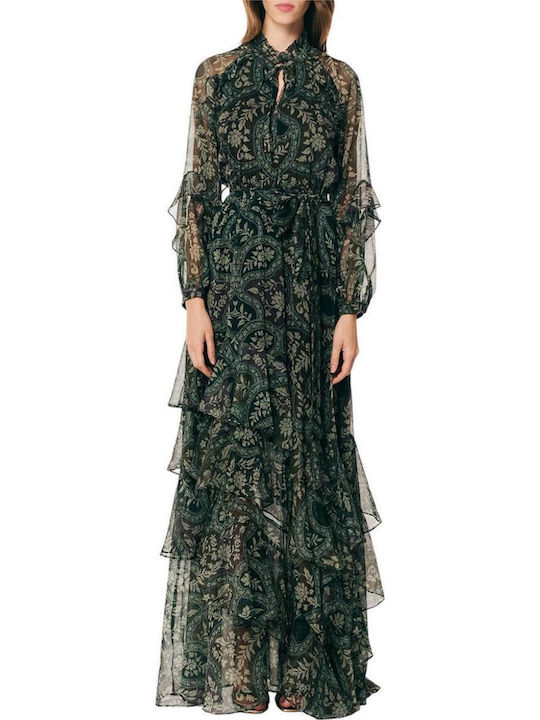 Sommer Maxi Hemdkleid mit Rüschen Grün