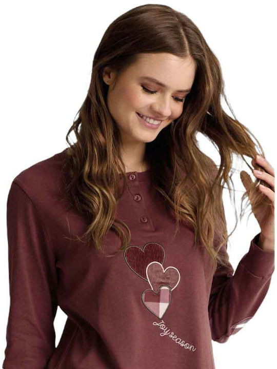 Infiore Winter Women's Pyjamas Set Burgundy