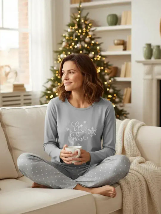 Mihra Winter Women's Grey Pyjama Set