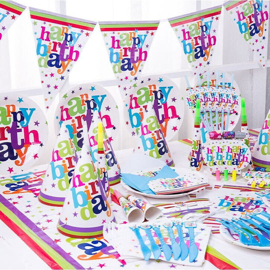 Set 6 Pălării De Petrecere La Mulți Ani Flippy Temă De Sărbătoare De Ziua De Naștere 19x15 Cm Multicolor