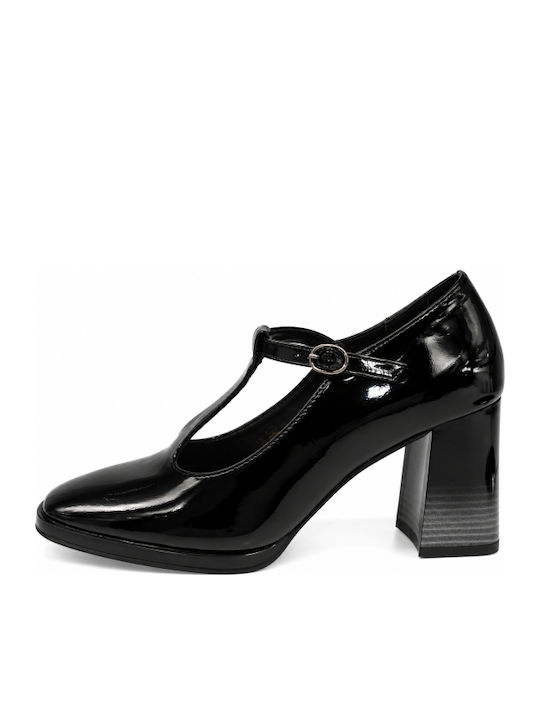 Pumps Mit Chunky Mittlerem Absatz Schwarz