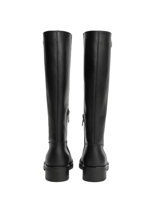 Leder Damenstiefel Schwarz