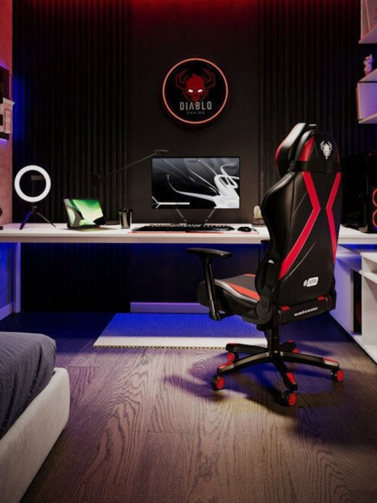 Diablo X-Horn 2.0 Gaming Chair Artificial Leather with Adjustable Arms Black / Red