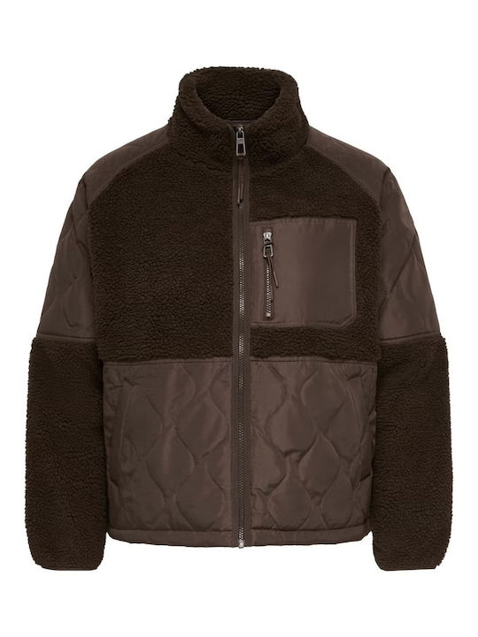Long Women's Jacket for Winter Brown