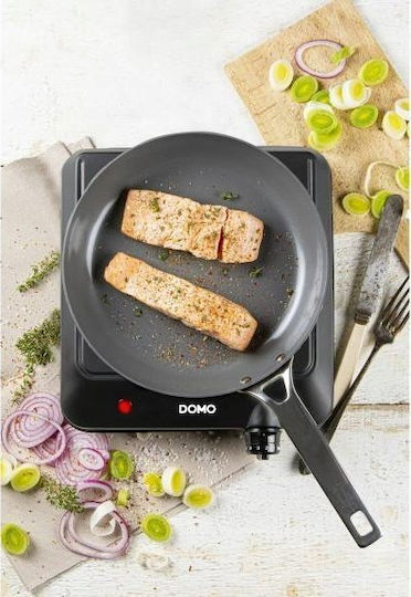 Domo Kochplatte Emaille Einzeln Schwarz