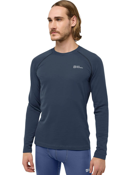 Jack Wolfskin Men's Thermal Long-Sleeved Shirt Blue