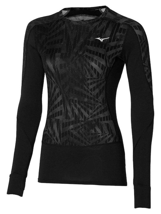 Mizuno Crew Ισοθερμική Μπλούζα Μαύρη Mizuno Crew Ισοθερμική Μπλούζα Μαύρη