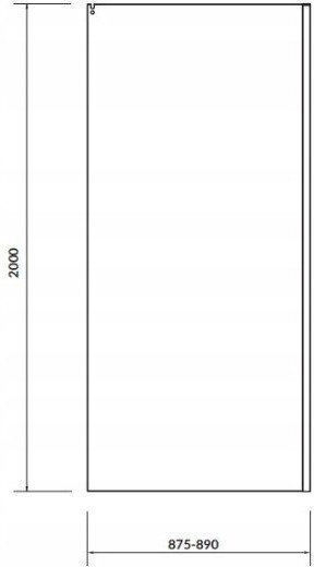 Cersanit Σταθερό Πλαϊνό Ντουζιέρας 90x200cm Clear Glass Chrome