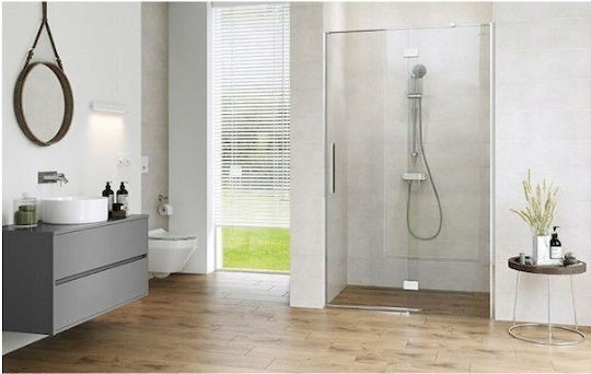 Cersanit Duschkabine mit Aufklappbare Tür 90x200cm Klarglas Chrom