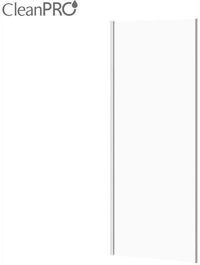 Cersanit Σταθερό Πλαϊνό Ντουζιέρας 80x200cm Clear Glass Chrome