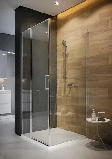 Cersanit Feste Seite für Dusche 80x195cm Klarglas Chrom