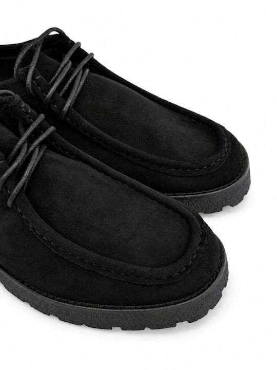 Wildleder Damen Mokassins in Schwarz Farbe