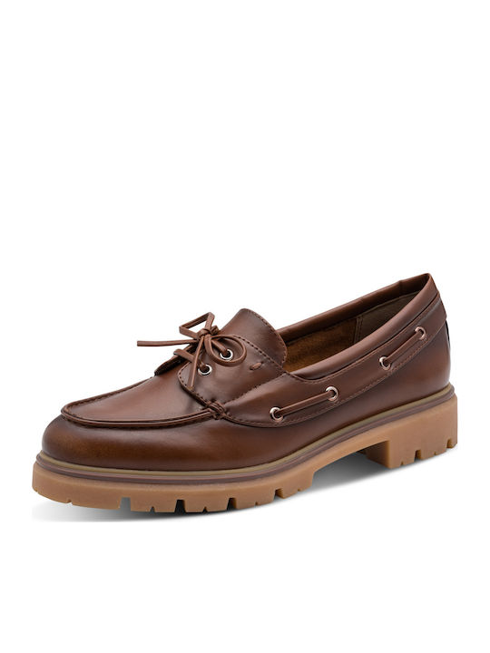 Mocasini Dama Boat Shoes din Piele Maro