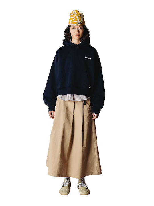 Long Women's Sweatshirt Hooded Blue