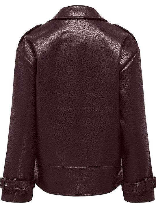 Only Damen Jacken Biker aus Künstliches Leder Braune