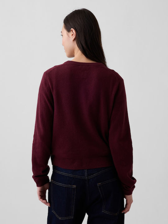 Kurze Gestrickte Damen Strickjacke Noir Rote