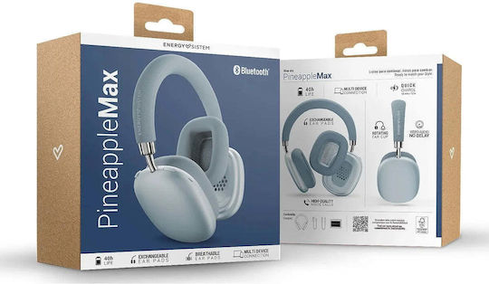 Energy Sistem Pineapple Max Безжични Bluetooth Over Ear Слушалки с 40 часа Време за работа и Quick Charge Светлосини