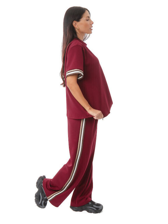 Burgundy Sweatpants Set