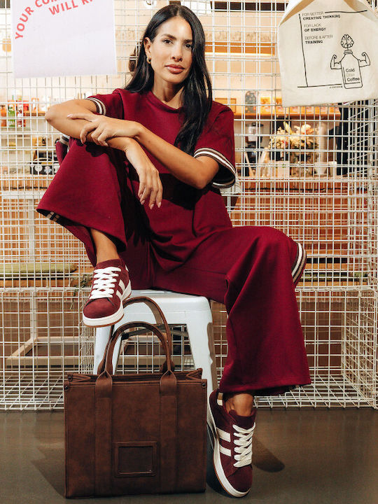 Burgundy Sweatpants Set