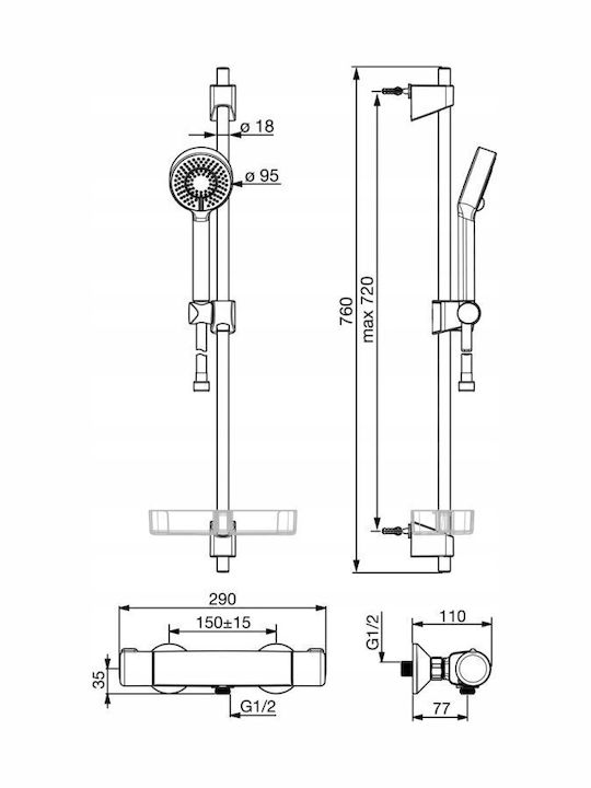 Oras Mischung Badewannenarmatur Thermostatische Bronze
