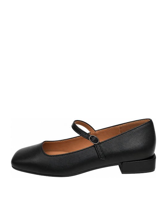 Damen Ballerinas mit Riemchen / Riemchenverschluss Schwarz