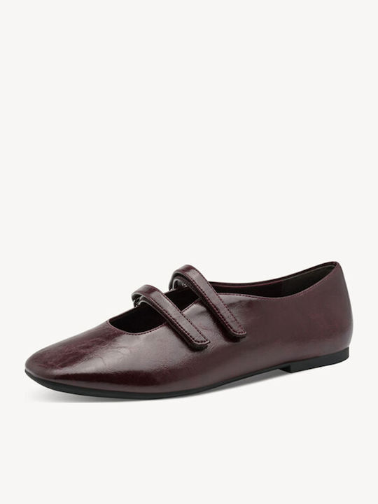 Pantofi balerini pentru femei Burgundy