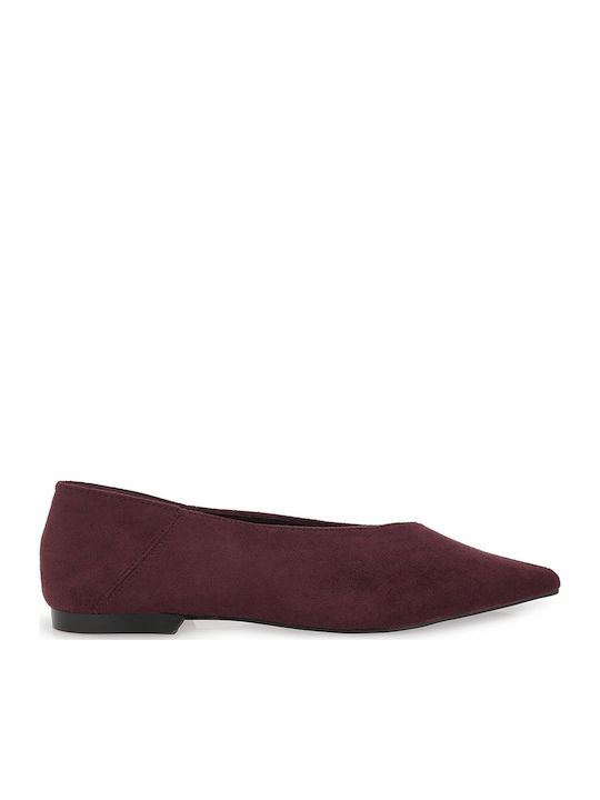 Pantofi balerini pentru femei Burgundy