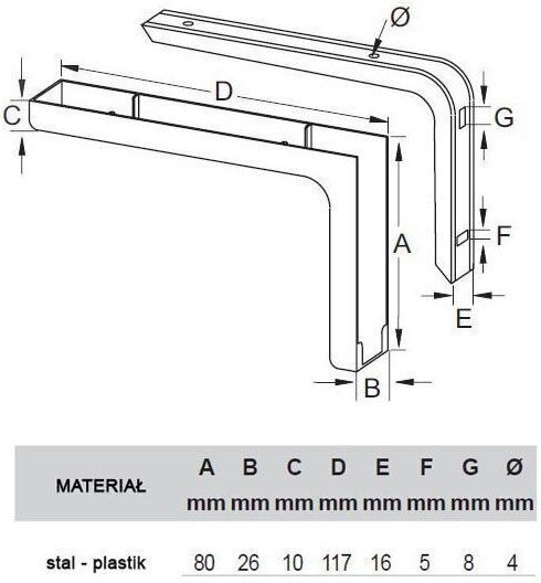 Malys Group Heavy-Duty Metal Shelf Brackets In Brown Colour 240x144mm 2 Pieces