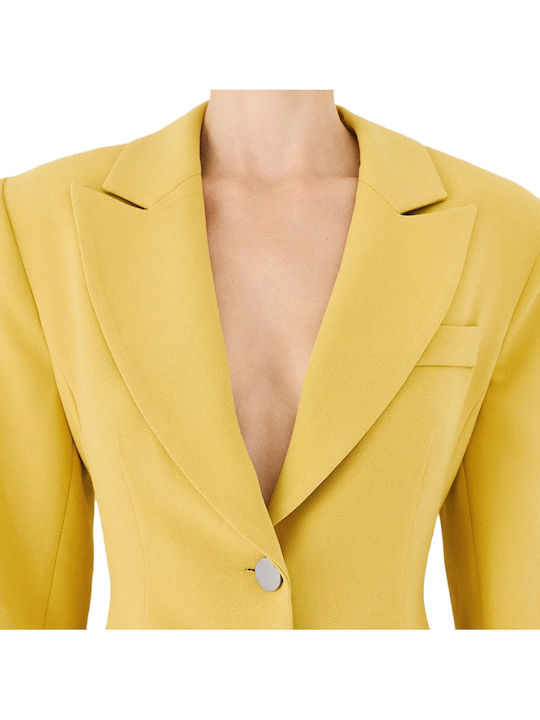 Access Women's Waisted Yellow Blazer