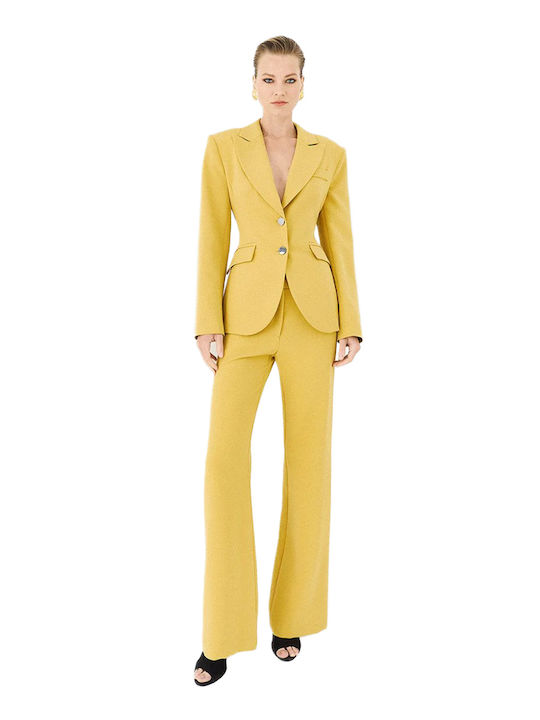 Access Women's Waisted Yellow Blazer
