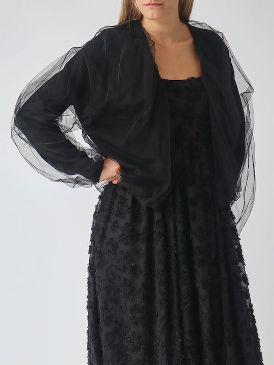 Meimeij Lang Damen Blazer Schwarz