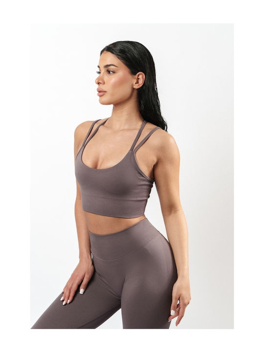 Sport-BH Seamless Taupe Größe S Braun