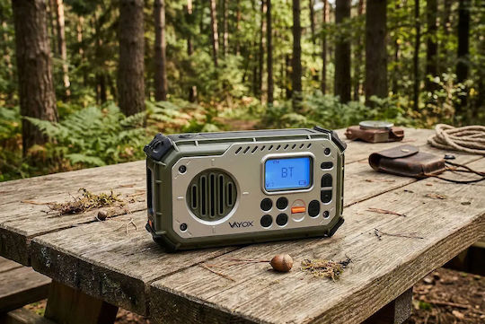 Vayox 1402973 Radio Portabil Solar cu Bluetooth și USB Verde