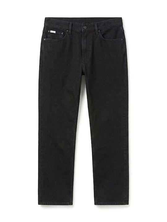 Men's Jeans Pants Stretch Regular Tapered Fit Black