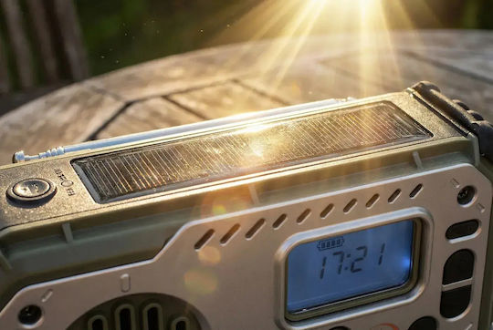 Vayox 1402973 Radio Portabil Solar cu Bluetooth și USB Verde