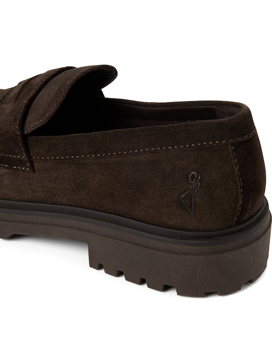 Leather Men's Loafers in Brown Colour