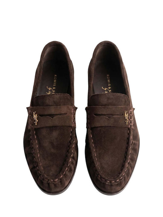 Suede Damen Mokassins in Braune Farbe