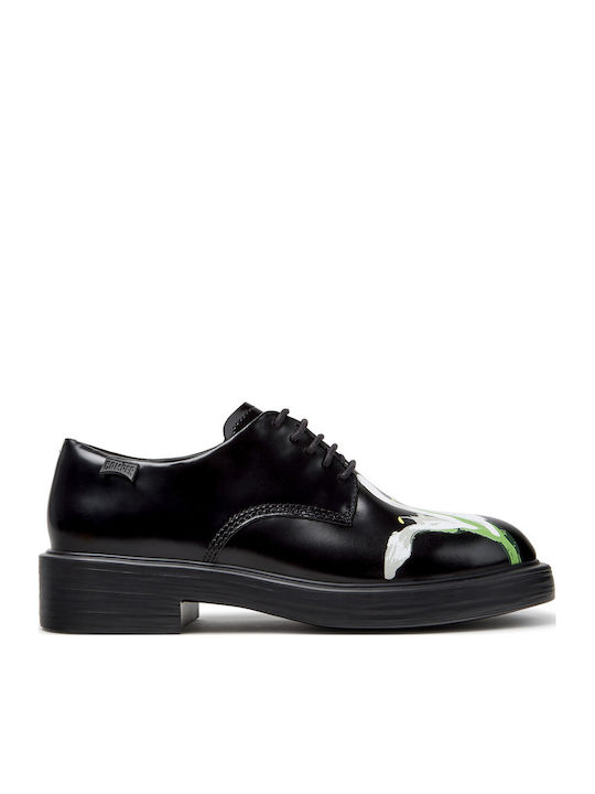 Δερμάτινα Γυναικεία Oxfords σε Μαύρο Χρώμα