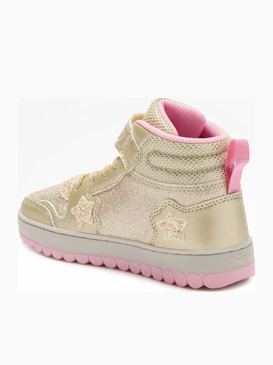 Mille Stelle Kids Sneakers High with Lights Gold