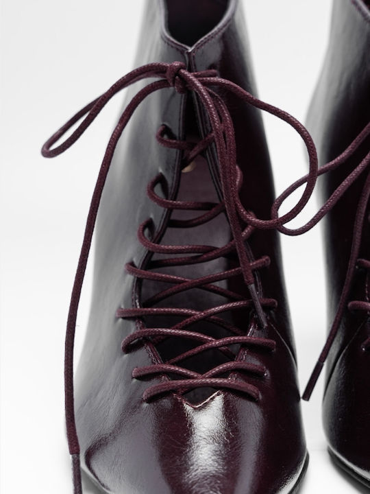 Damen Stiefeletten Burgundisch