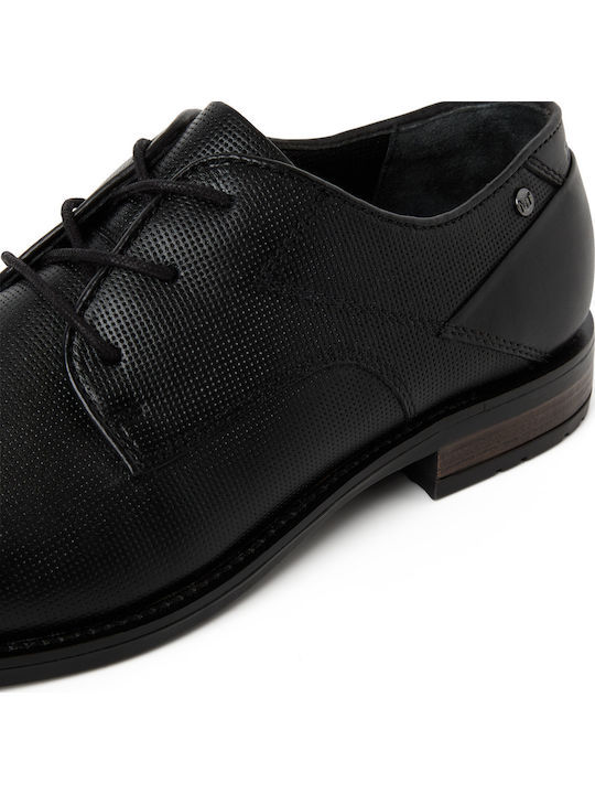 Leder Herren Oxfords Schwarz