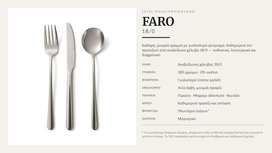 Dinox Faro Besteckset Silber 60Stück