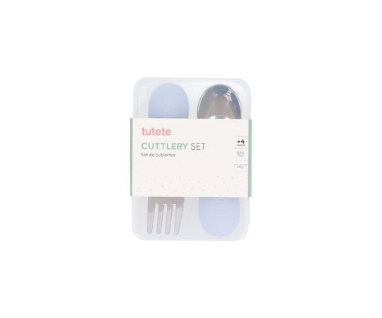 Tutete Set de Tacâmuri pentru Bebeluși din Plastic cu Carcasă pentru 4+ Luni Roz 2 Bucăți