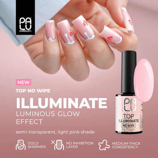 Palu No Wipe Ημιμόνιμο Βερνίκι Νυχιών Top Illuminate 11gr