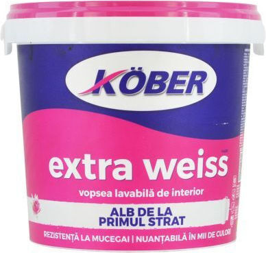 Vopsea Lavabilă Interioară Extra Albă 4l Grad Superior Alb Uscare Rapidă