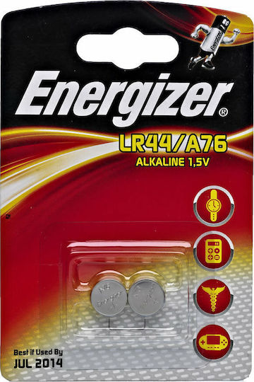 Energizer A76 Αλκαλικές Μπαταρίες Ρολογιών LR44 1.5V 2τμχ