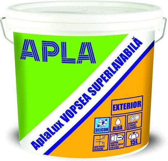 Vopsea Albă Externă Lavabilă 15 L Rezistentă La Intemperii Acoperire Ridicată