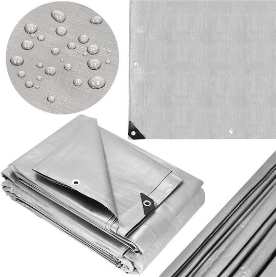 Round Waterproof Tarpaulin 210gr/m² with Diameter 2m Heavy Duty Grey