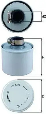 Filtru De Aer Original Mahle Lx 1245